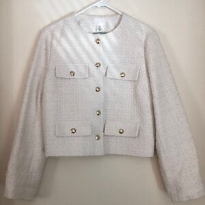 H&M Elegant Cream Tweed Jacket